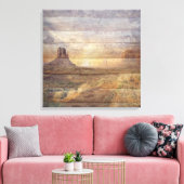 Woestijnlandschap Monument Valley En Bewolkte Luch Canvas Afdruk (Insitu (Woonkamer))