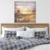 Woestijnlandschap Monument Valley En Bewolkte Luch Canvas Afdruk (Insitu (Slaapkamer))