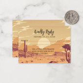 Woestijnlandschap retro bruiloft reactie RSVP Notitiekaartje (Voorkant / Achterkant in situ)