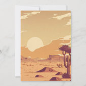 Woestijnlandschap retro terracotta luxe bruiloft kaart (Achterkant)