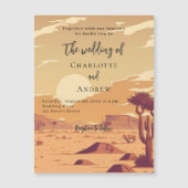 Woestijnlandschap retro terracotta luxe bruiloft magnetische uitnodiging (Voorkant)
