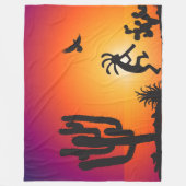 Woestijnlandschap Silhouette Kokopelli Fleece Deken (Voorkant)