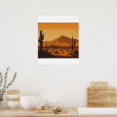 Woestijnlandschap Sunset Poster (Keuken)