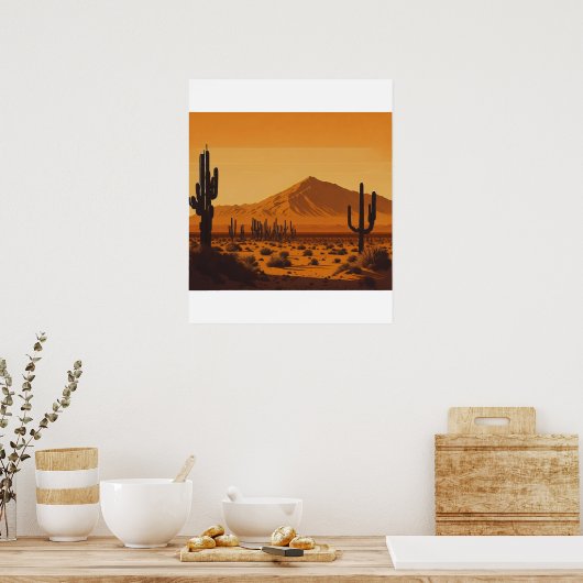 Woestijnlandschap Sunset Poster (Keuken)