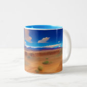 Woestijnlandschap Utah Tweekleurige Koffiemok (Voorkant rechts)