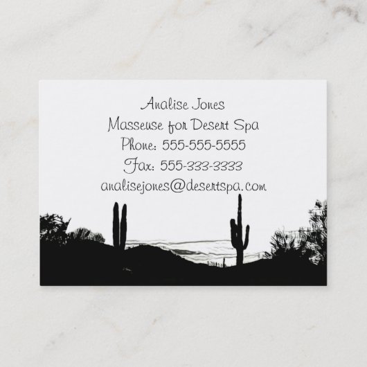 Woestijnlandschap Visitekaartje (Achterkant)