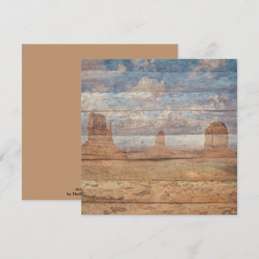 Woestijnlandschap Zandstenen Buttes En Hemelse Luc Kaart (Voorkant / Achterkant)