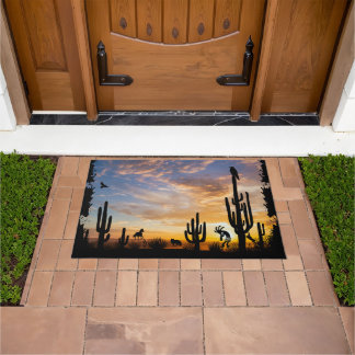 Woestijnlandschap Zuidwest Kokopelli Doormat Deurmat