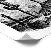  woestijnlandschapsillustratie Kunst Poster (Hoek)