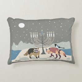 Woestijnleven HANUKKAH sage menorah met dieren Accent Kussen