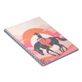 Woestijnlucht met cowgirl op haar paard notitieboek (Rechterzijde)