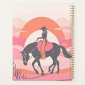 Woestijnlucht met cowgirl op haar paard planner (Achterkant)