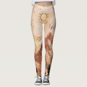 Woestijnmaan Boho Hemelcactus Leggings (Voorkant)