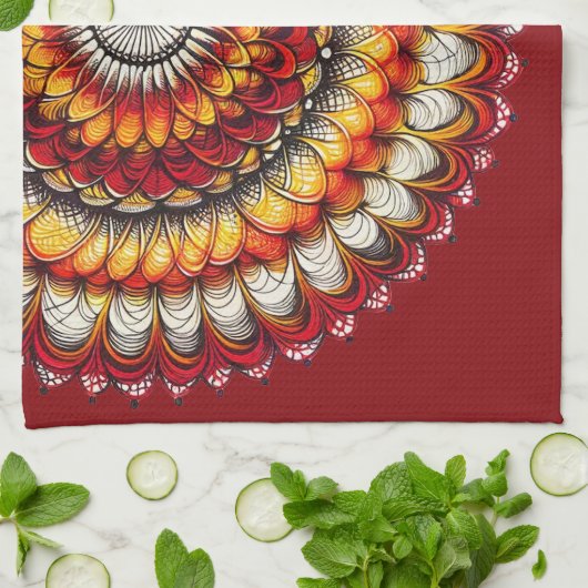 Woestijnmedaillon - Abstract Theedoek (Gevouwen)