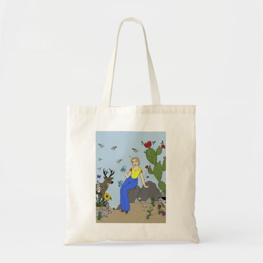 Woestijnmeisje en Canvas tas van dieren (Voorkant)
