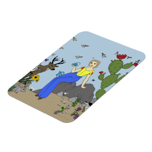 Woestijnmeisje en diermagnet magneet (Linkerzijde)