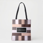 Woestijnmokka geometrisch tote bag (Voorkant)
