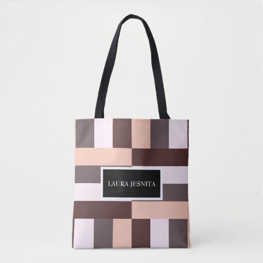 Woestijnmokka geometrisch tote bag (Voorkant)