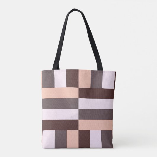 Woestijnmokka geometrisch tote bag (Achterkant)