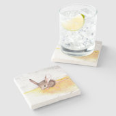 woestijnmuis stenen onderzetter (Zijkant)