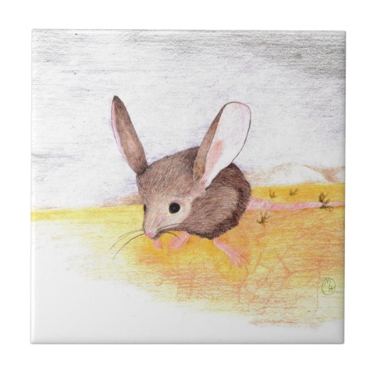 woestijnmuis tegeltje (Voorkant)