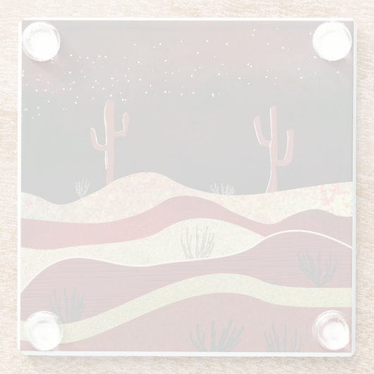 Woestijnnacht Glazen Onderzetter (Achterkant)