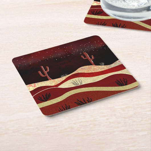 Woestijnnacht Kartonnen Onderzetters (Schuin)