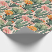 Woestijnoase - Cactus, succulent en bloem Cadeaupapier (Hoek)