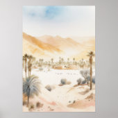 Woestijnpalmen in het poster met zonsondergang (Voorkant)