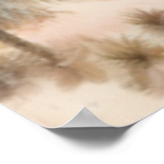 Woestijnpalmen in het poster met zonsondergang (Hoek)