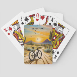 Woestijnrat Fietsen Mountainbike Zonsondergang Cus Pokerkaarten