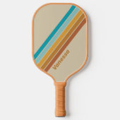 woestijnregenboog gestreept met naam pickleball paddle (Voorkant)