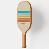  woestijnregenboog over striping met naam pickleball paddle (Links)