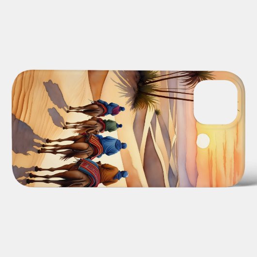 Woestijnreis bij zonsondergang - Nomadische kamele Case-Mate iPhone Case (Achterkant (horizontaal))