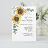 Woestijnrenewal Eucalyptus Sunflower Geometric Wed Kaart (Staand voorkant)