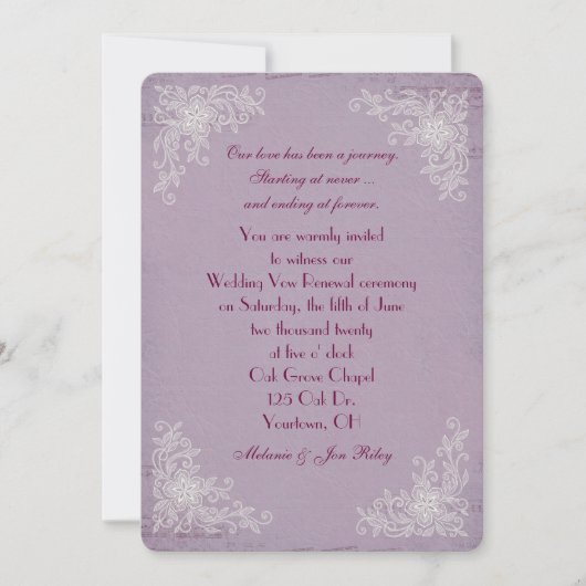 Woestijnrenewal-lace-hoeken en muziekachtergrond kaart (Voorkant)