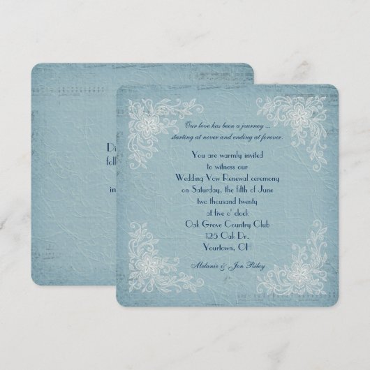 Woestijnrenewal-lace-hoeken en muziekachtergrond kaart (Voorkant / Achterkant)