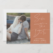 Woestijnroest Moderne foto Bewaar de datummagneet Magnetische Uitnodiging (Voorkant)