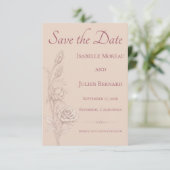 Woestijnroos – Duin & Bloei Bruiloft Save The Date (Staand voorkant)
