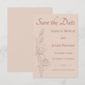 Woestijnroos – Duin & Bloei Bruiloft Save The Date (Voorkant / Achterkant)