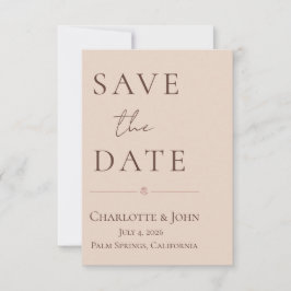 Woestijnroos – Minimalistische trouwkaart Bewaar Save The Date