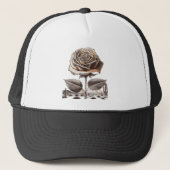 Woestijnroos, Vintage Botanische Bloem Trucker Pet (Voorkant)