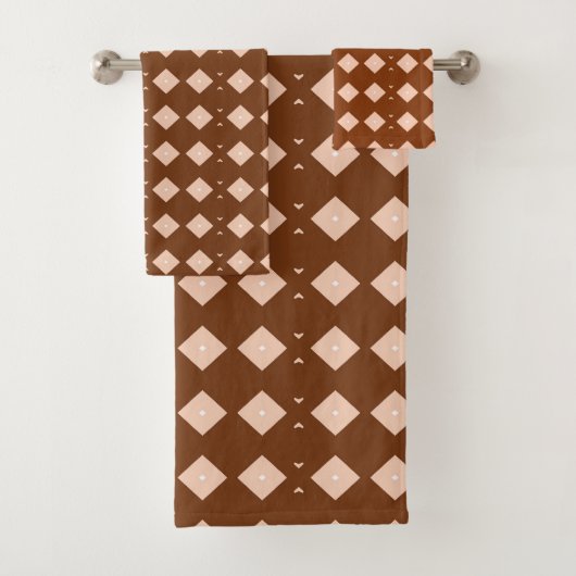 Woestijnroze moderne Afrikaanse terracotta-stam Bad Handdoek (Insitu)