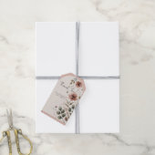 Woestijnroze Roze Bloemige Groene Bruids Huwelijk Cadeaulabel (Met Touw)