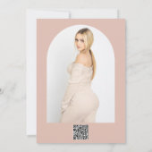 Woestijnroze roze & groene bloem bruiloftsdouche kaart (Achterkant)