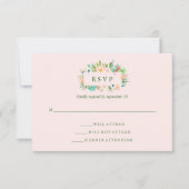 Woestijnroze succulente bruiloft RSVP (Voorkant)