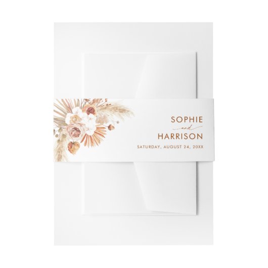 Woestijns Arch Boho Pampas Grass Terracotta Weddin Uitnodigingen Wikkel (Voorkant Voorbeeld)