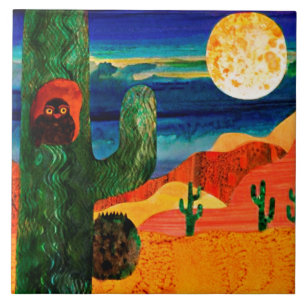 Woestijns Owl  Tegeltje