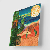 Woestijns Owl Vierkante Klok (Hoek)