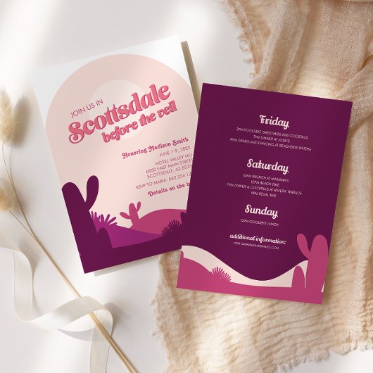 Woestijns-soennieras Scottsdale Bachelorette Kaart